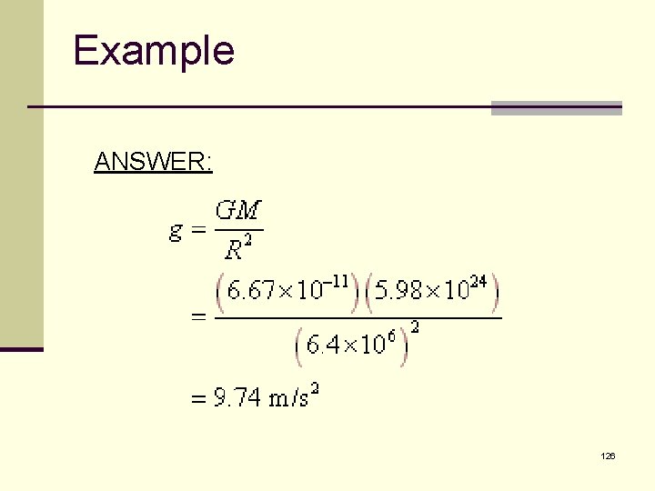 Example ANSWER: 126 