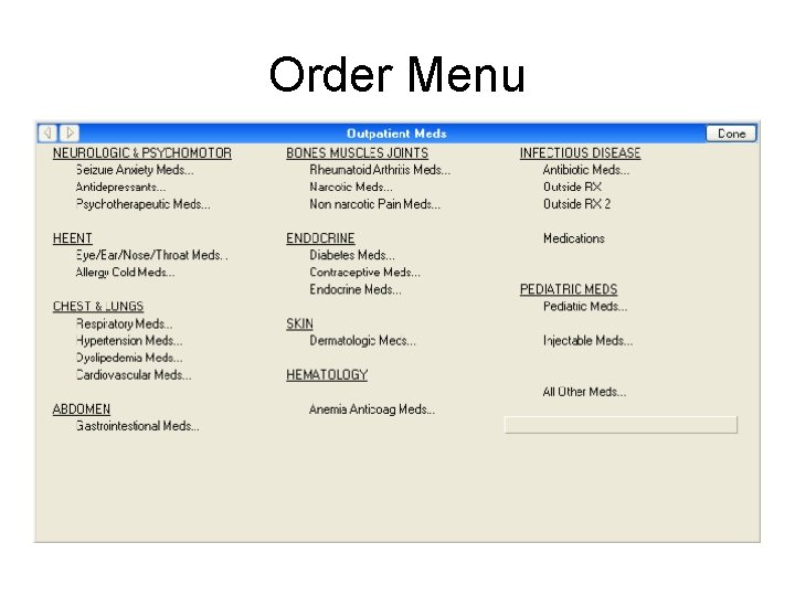 Order Menu 