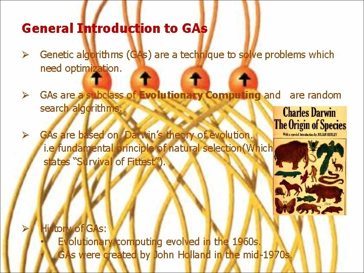 General Introduction to GAs Ø Genetic algorithms (GAs) are a technique to solve problems
