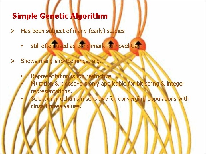 Simple Genetic Algorithm Ø Has been subject of many (early) studies • still often