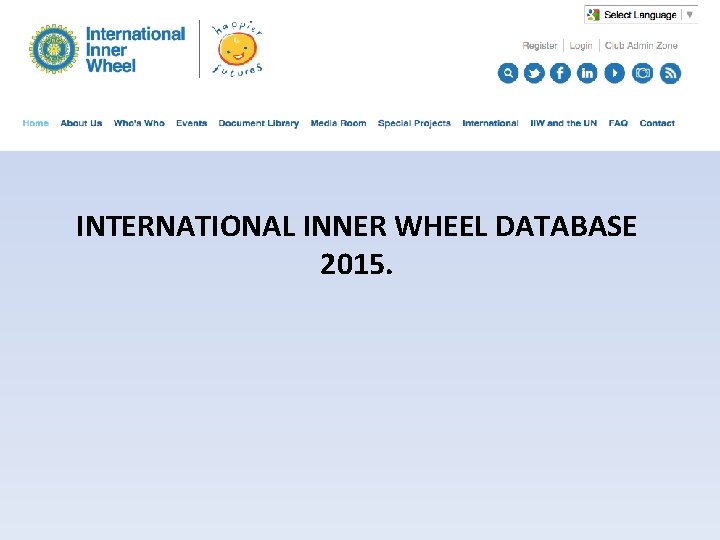 INTERNATIONAL INNER WHEEL DATABASE 2015. 
