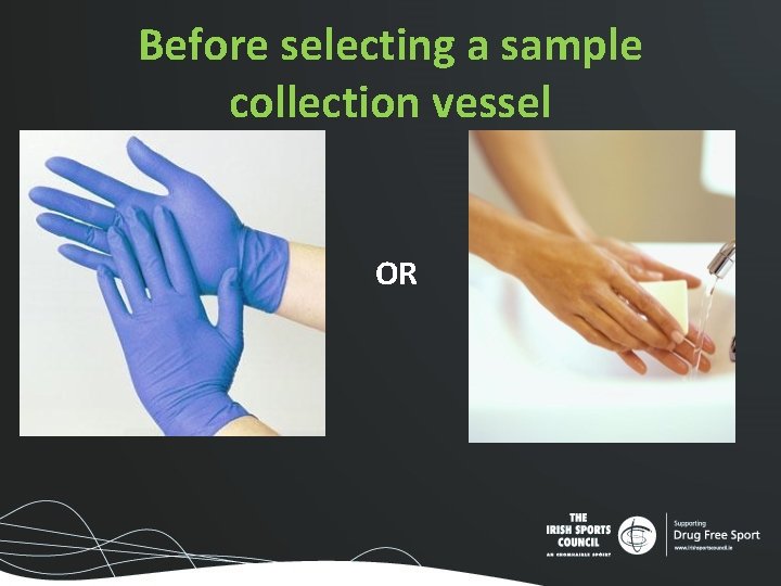Before selecting a sample collection vessel OR Before selecting a sample collection vessel OR