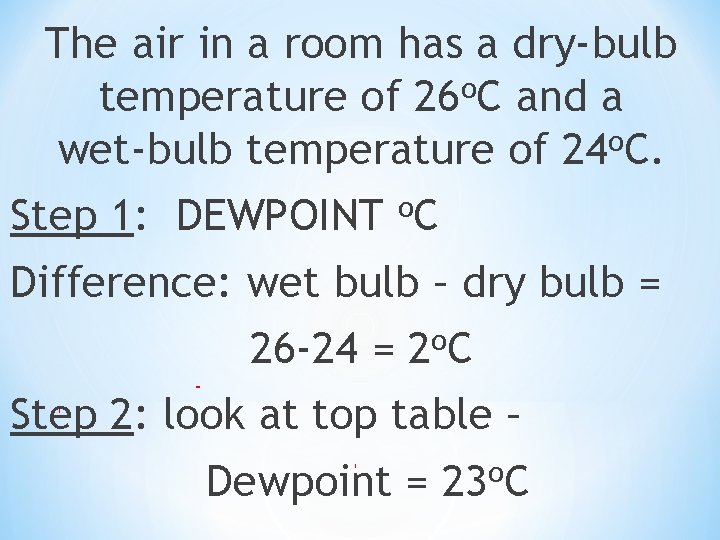 The air in a room has a dry‐bulb temperature of 26 o. C and