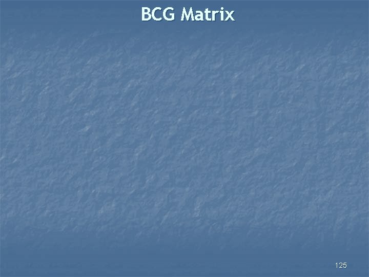 BCG Matrix 125 