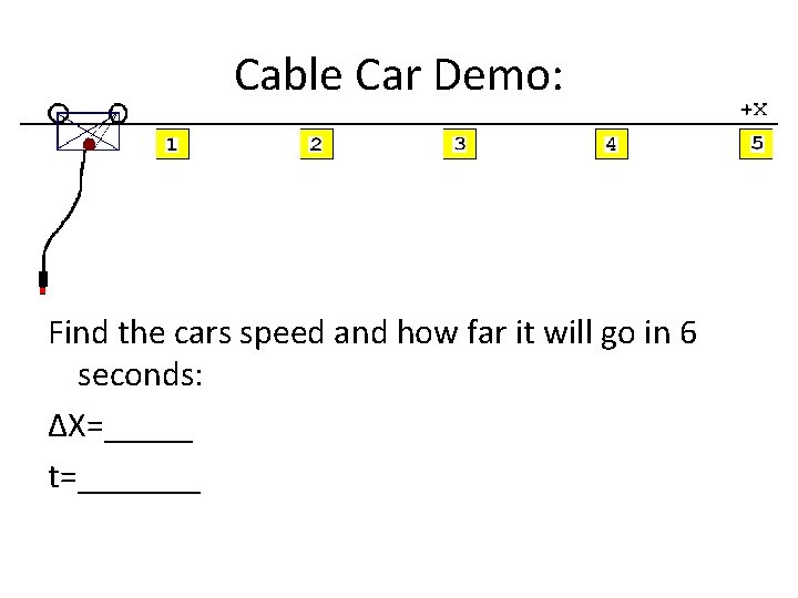 Cable Car Demo: Find the cars speed and how far it will go in
