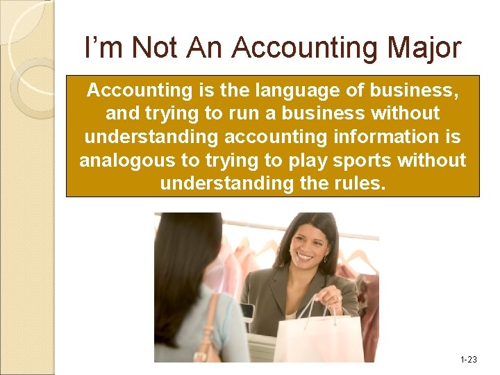 I’m Not An Accounting Major Accounting is the language of business, and trying to