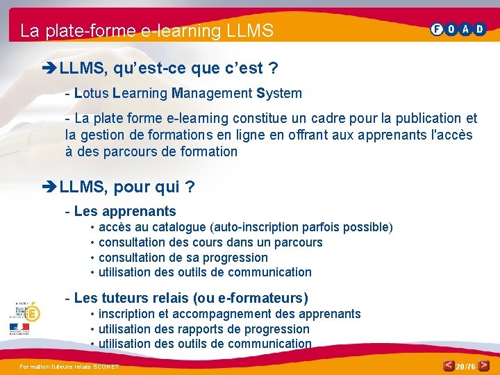 La plate-forme e-learning LLMS èLLMS, qu’est-ce que c’est ? - Lotus Learning Management System