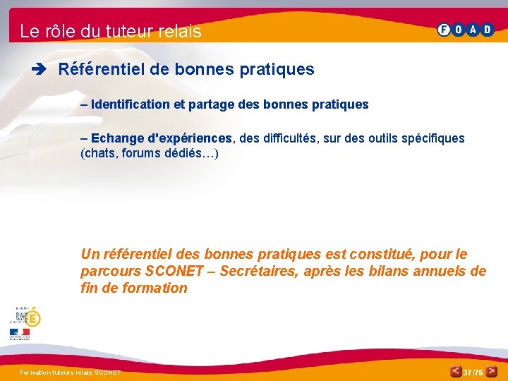 Le rôle du tuteur relais è Référentiel de bonnes pratiques – Identification et partage