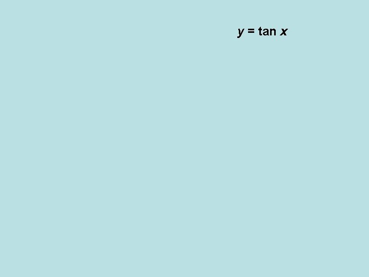 y = tan x 