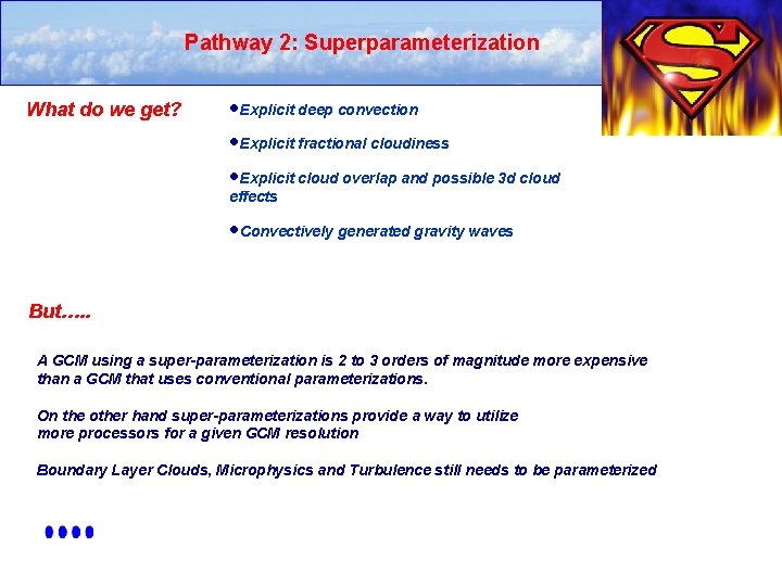 Pathway 2: Superparameterization What do we get? • Explicit deep convection • Explicit fractional