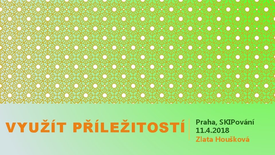 VYUŽÍT PŘÍLEŽITOSTÍ Praha, SKIPování 11. 4. 2018 Zlata Houšková 