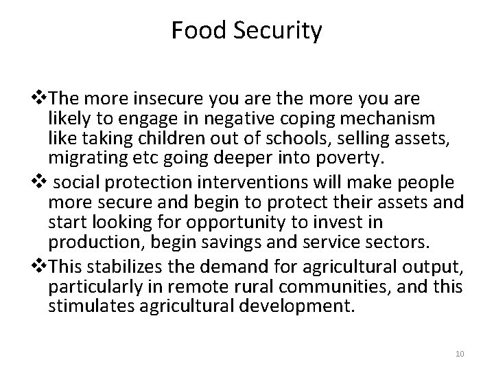 Food Security v. The more insecure you are the more you are likely to