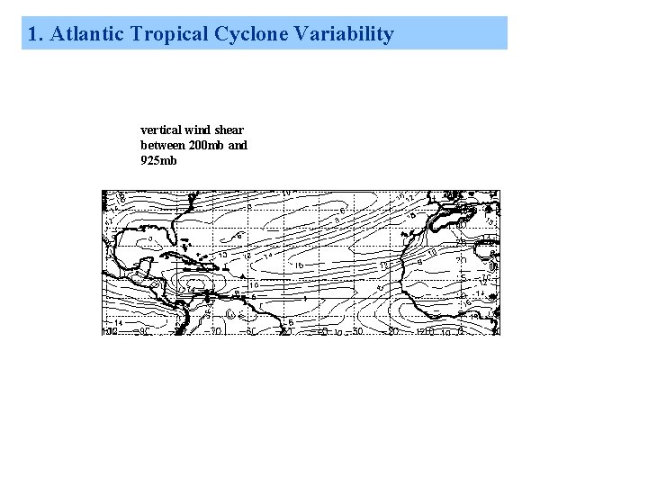 1. Atlantic Tropical Cyclone Variability vertical wind shear between 200 mb and 925 mb