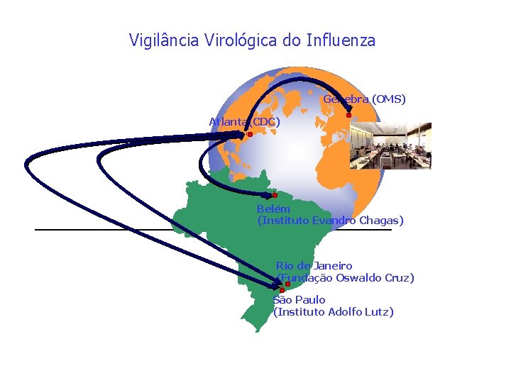 Vigilância Virológica do Influenza Genebra (OMS) Atlanta(CDC) Belém (Instituto Evandro Chagas) Rio de Janeiro