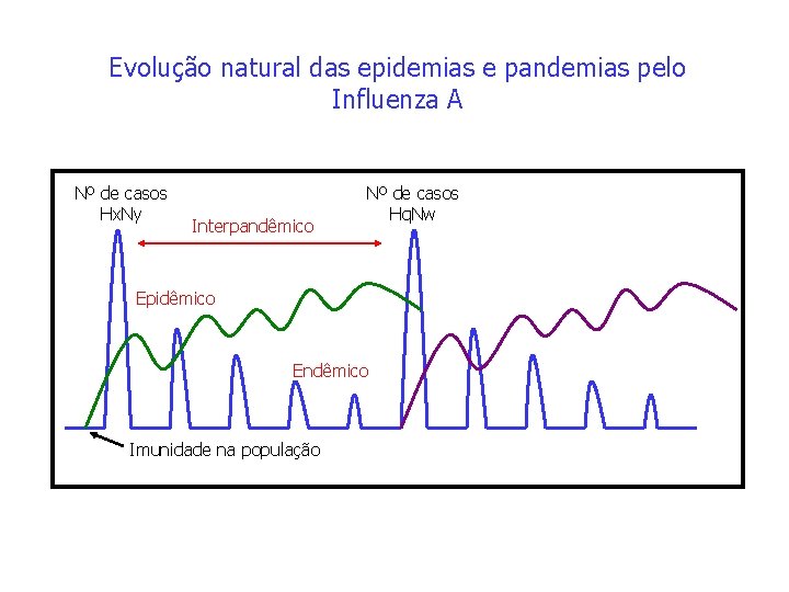 Evolução natural das epidemias e pandemias pelo Influenza A Nº de casos Hx. Ny