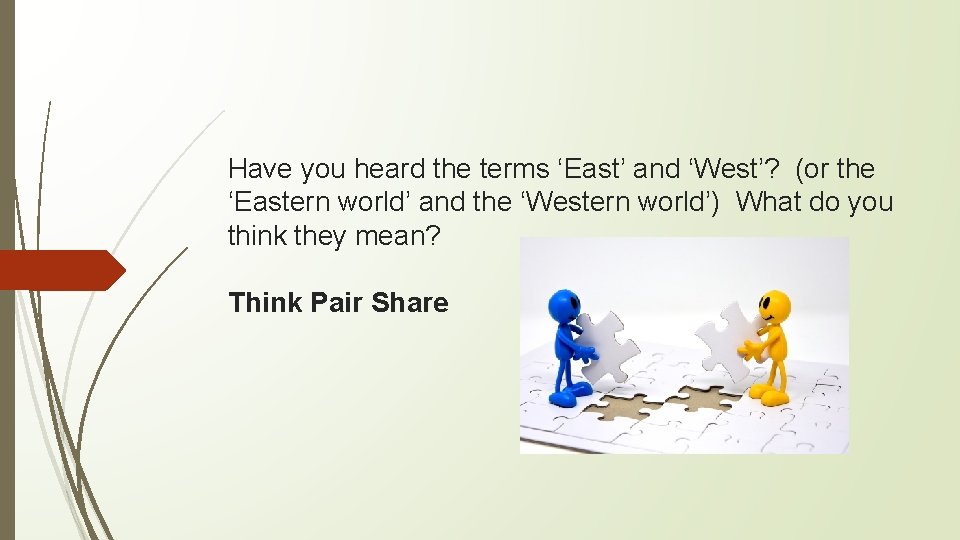 Have you heard the terms ‘East’ and ‘West’? (or the ‘Eastern world’ and the