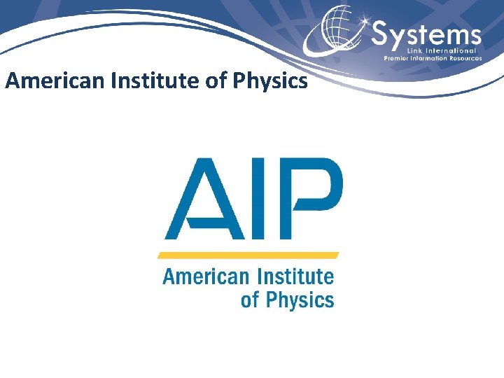 American Institute of Physics 