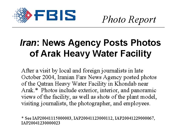 Photo Report Iran: News Agency Posts Photos of Arak Heavy Water Facility After a