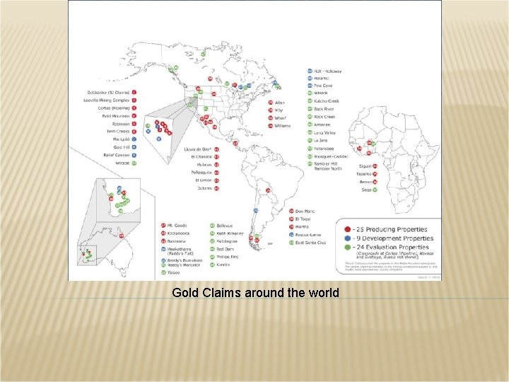 Gold Claims around the world 