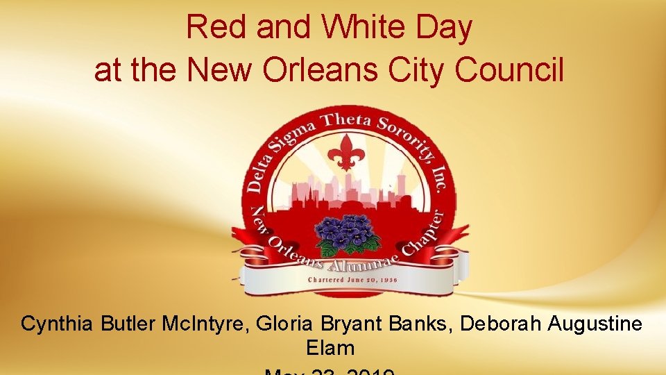 Red and White Day at the New Orleans City Council Cynthia Butler Mc. Intyre,