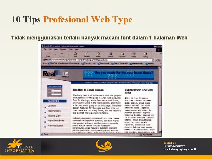 10 Tips Profesional Web Type Tidak menggunakan terlalu banyak macam font dalam 1 halaman