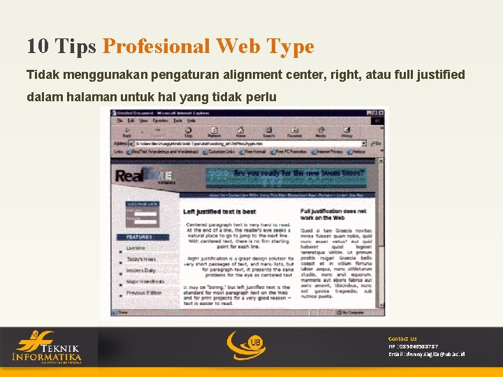 10 Tips Profesional Web Type Tidak menggunakan pengaturan alignment center, right, atau full justified