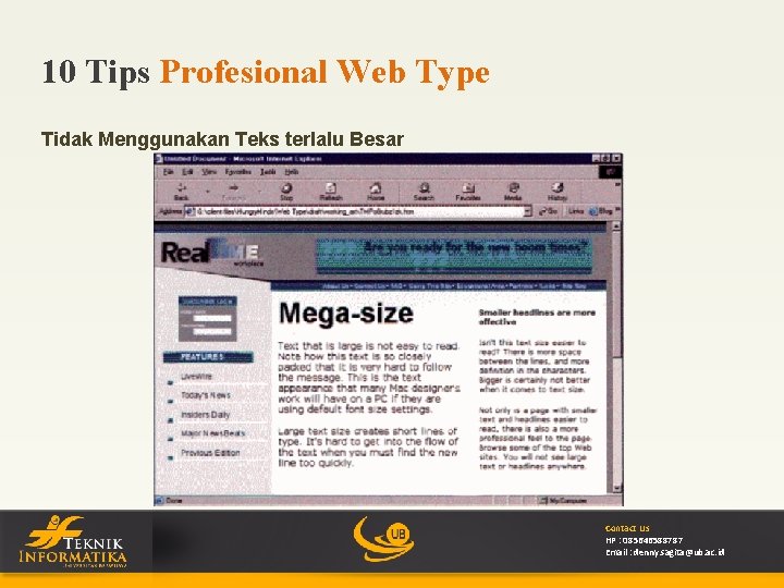 10 Tips Profesional Web Type Tidak Menggunakan Teks terlalu Besar Contact Us HP :