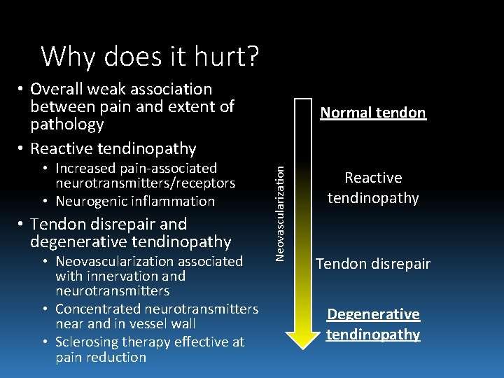 Why does it hurt? • Overall weak association between pain and extent of pathology