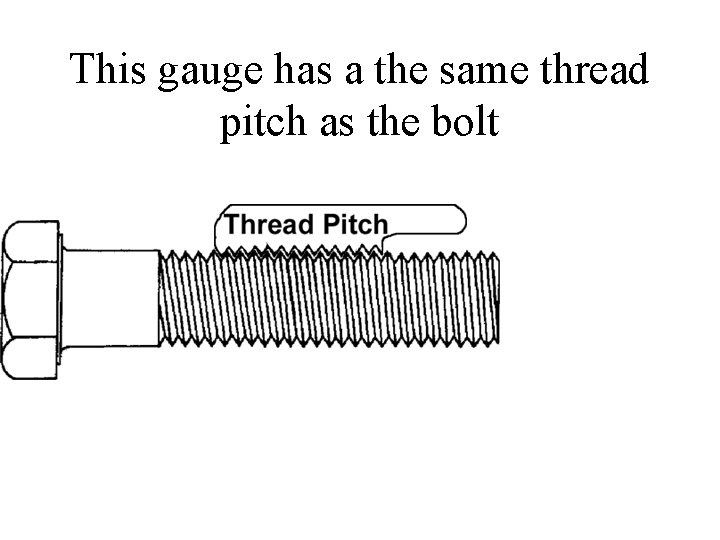 This gauge has a the same thread pitch as the bolt 