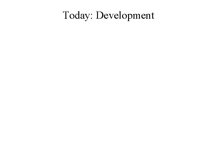 Today: Development 