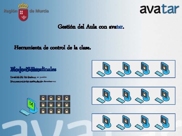 Gestión del Aula con avatar. Herramienta de control de la clase. Bloqueo Modo Normal