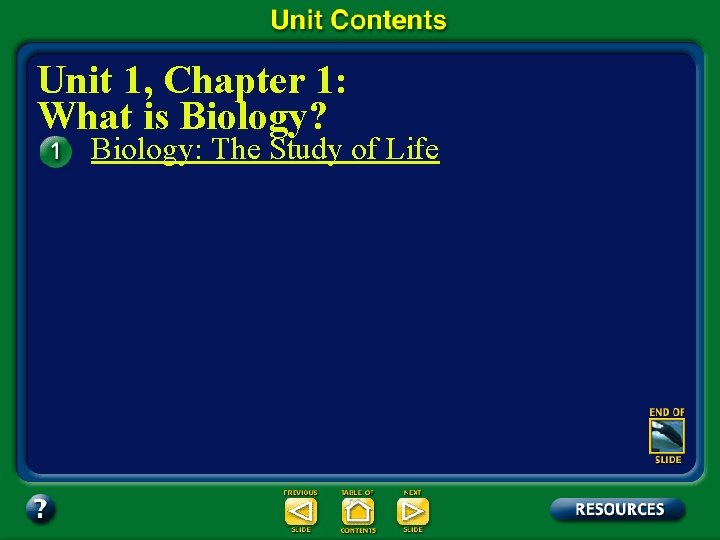 Unit 1, Chapter 1: What is Biology? Biology: The Study of Life 