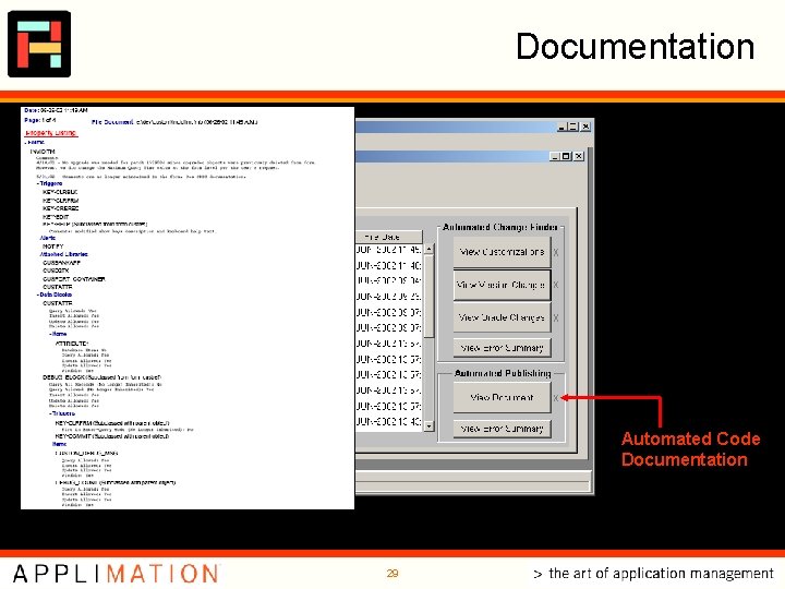 Documentation Automated Code Documentation 29 Documentation Automated Code Documentation 29