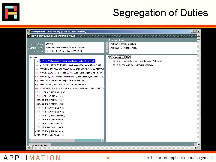 Segregation of Duties 35 Segregation of Duties 35