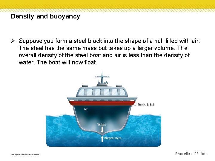 Density and buoyancy Ø Suppose you form a steel block into the shape of