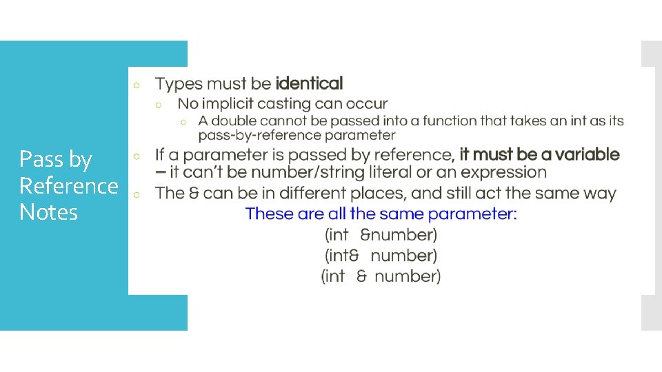 Pass by Reference Notes 