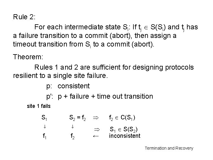 Rule 2: For each intermediate state Si: If tj S(Si) and tj has a