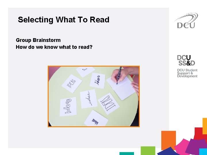 Selecting What To Read Group Brainstorm How do we know what to read? 