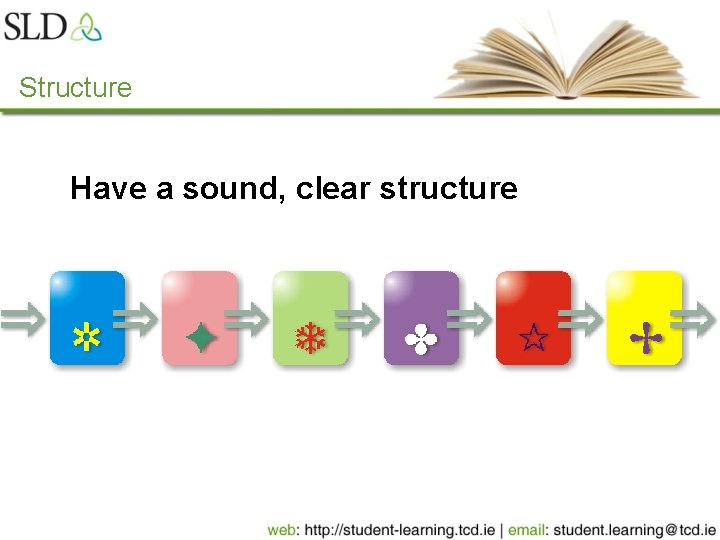 Structure Have a sound, clear structure 