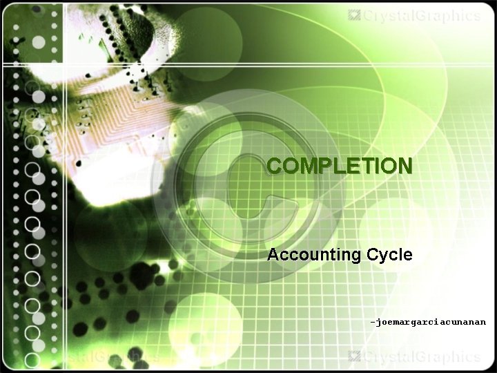 COMPLETION Accounting Cycle joemargarciacunanan WORKSHEET The 10 column