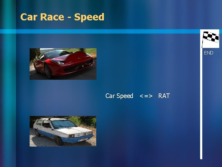 Car Race - Speed END Car Speed <=> RAT Car Race - Speed END Car Speed <=> RAT