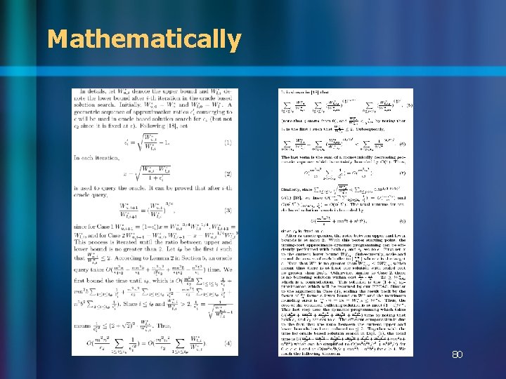 Mathematically 80 Mathematically 80