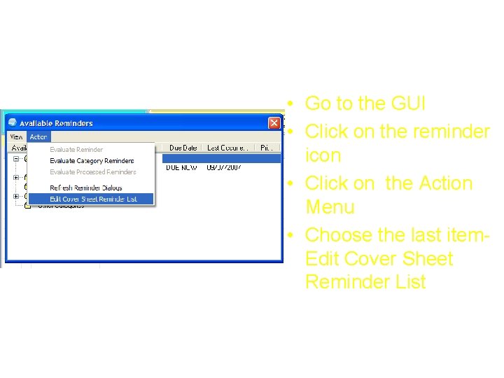 Step 3: Configure GUI display • Go to the GUI • Click on the