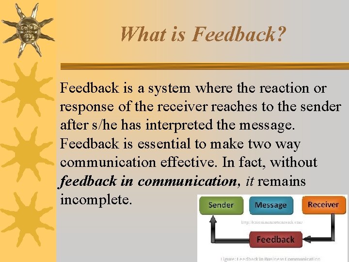 What is Feedback? Feedback is a system where the reaction or response of the