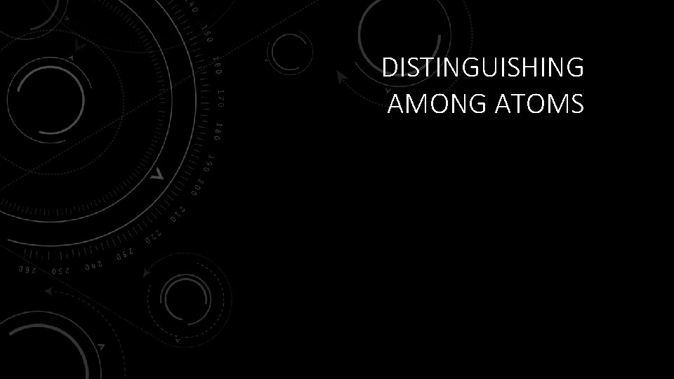 DISTINGUISHING AMONG ATOMS 