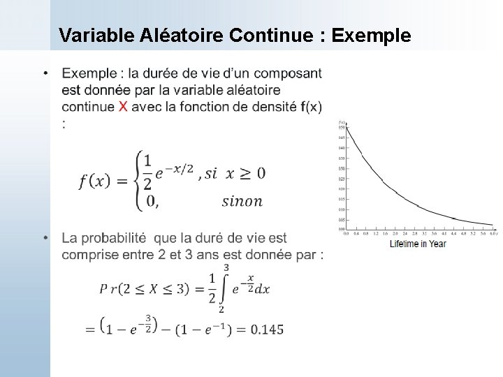 Variable Aléatoire Continue : Exemple 