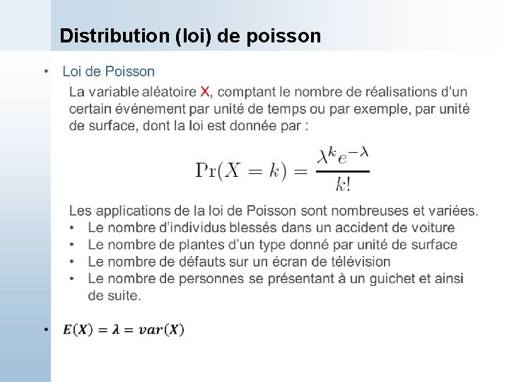 Distribution (loi) de poisson 