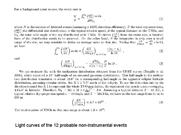 Light curves of the 12 probable non-instrumental events Light curves of the 12 probable non-instrumental events