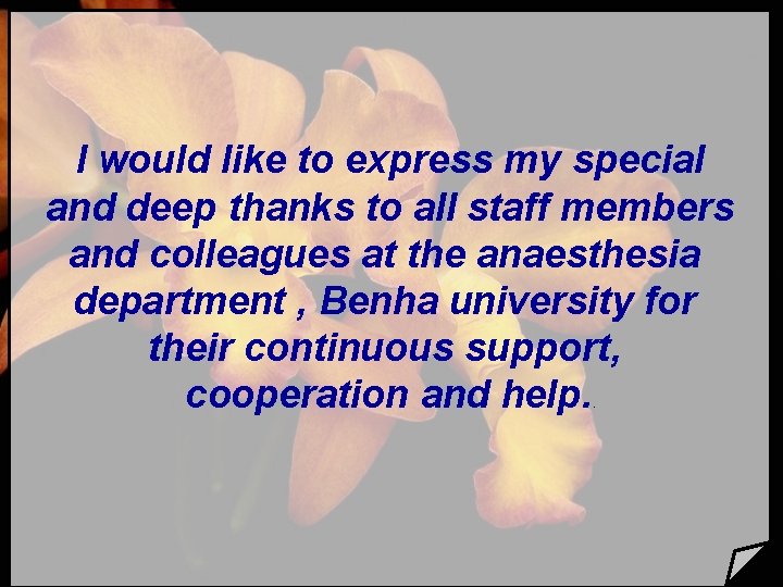 I would like to express my special and deep thanks to all staff members