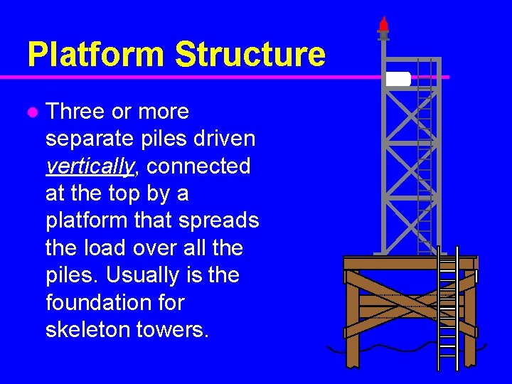 Platform Structure l Three or more separate piles driven vertically, connected at the top